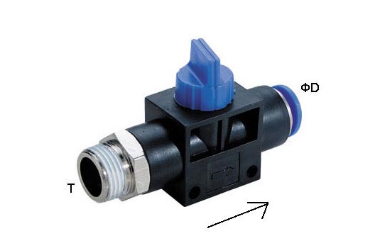 From thread side  to  tube insertion side hand valve
